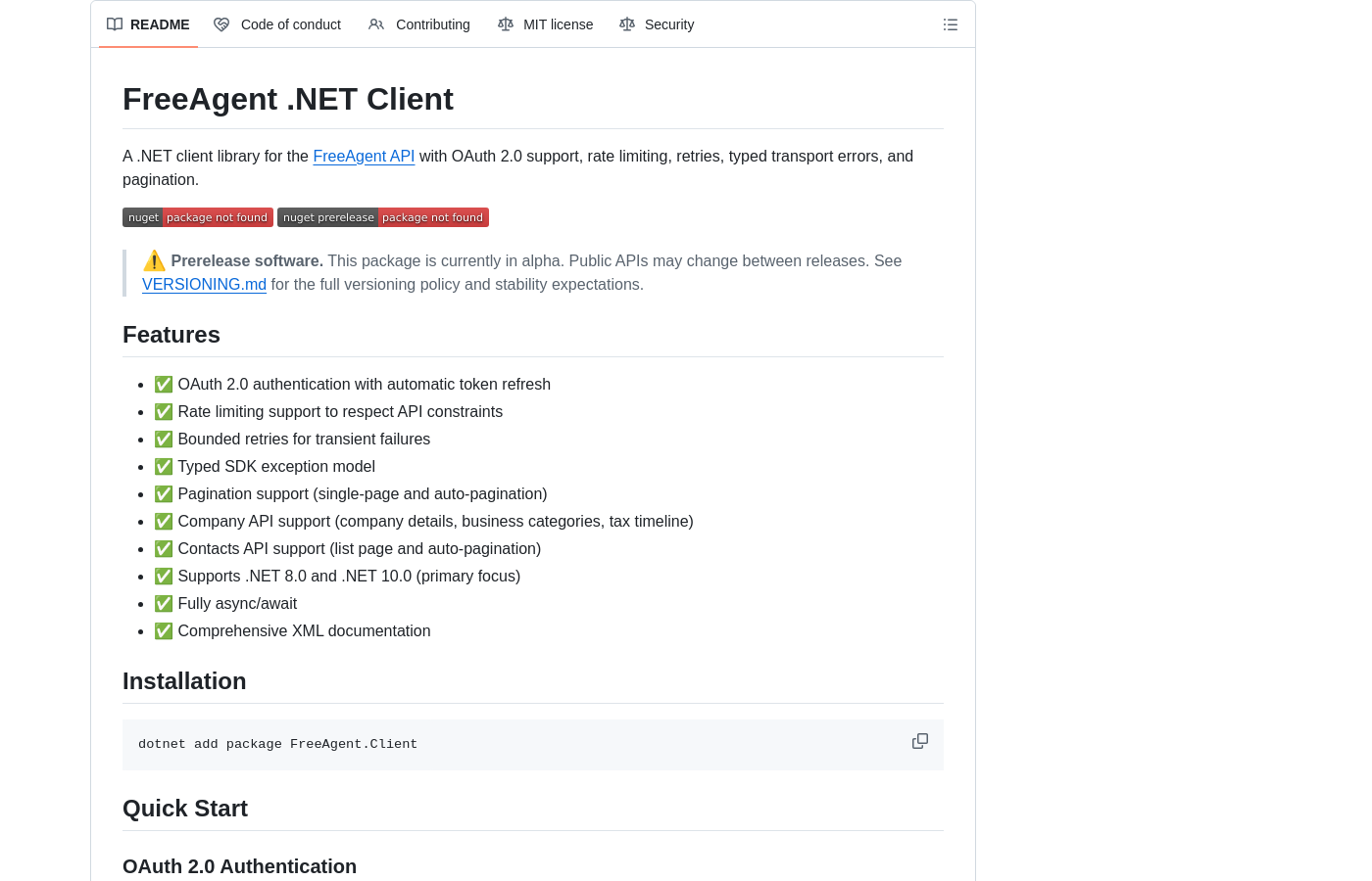 FreeAgent .NET Client