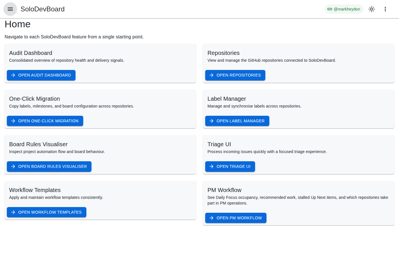 SoloDevBoard v1.0: One Place for a Fleet of GitHub Repos